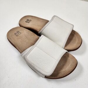 ABEO White Leather Slides Comfort Sandal - Women's 6.5N